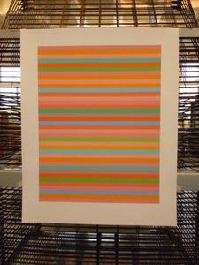 Final proof of ‘Rose, Rose’, Bridget Riley's Olympics 2012 Screenprint